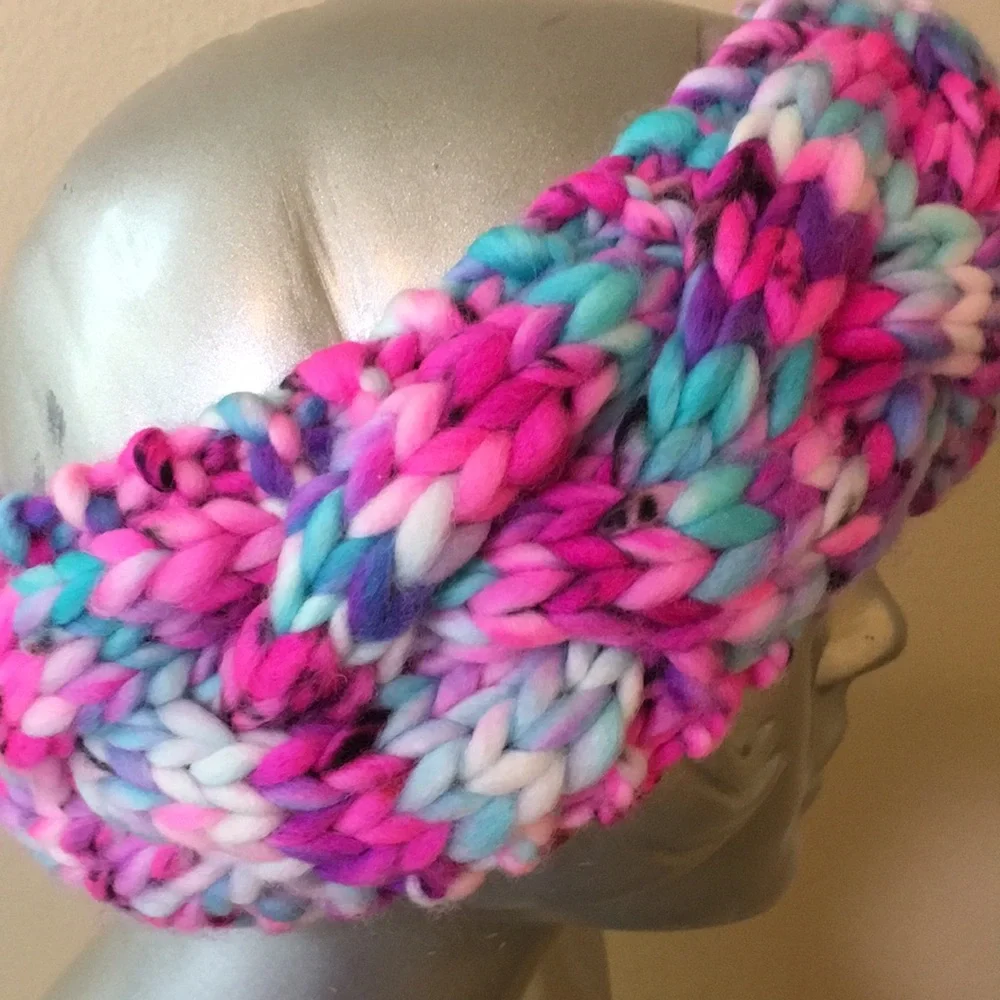 Hand Knit Women's Ear Warmer Headband Merino Wool